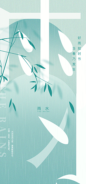 简约大气雨水节气海报