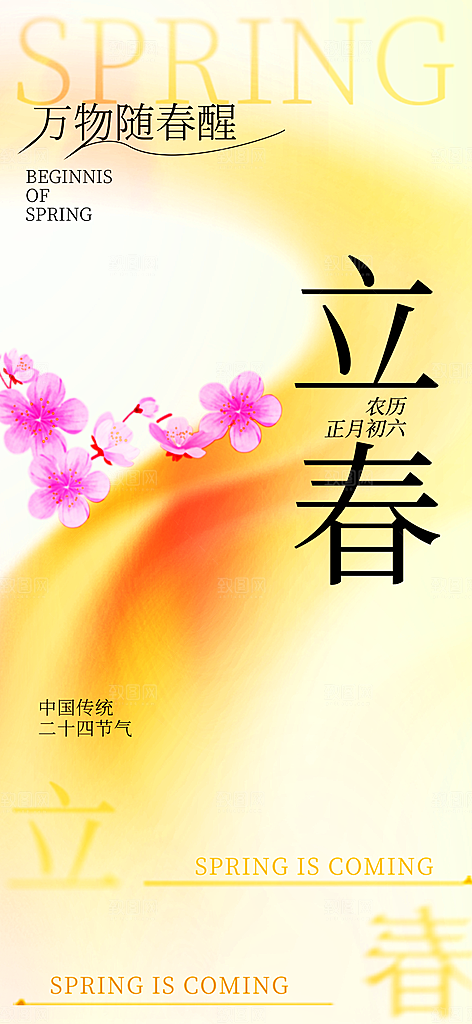 传统节气立春海报模板