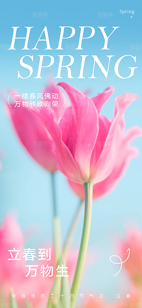 立春节气简约大气海报