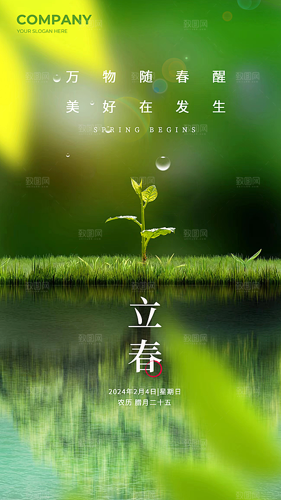 传统节气立春海报模板