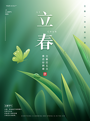 传统节气立春海报模板