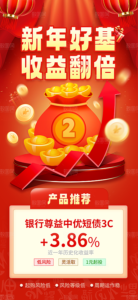 金融理财投资财富保险手机营销长图海报