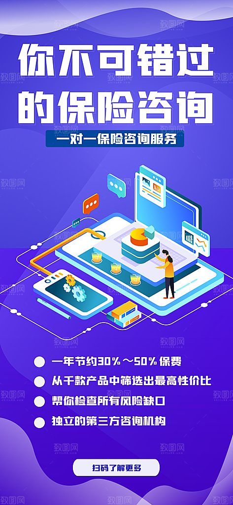 金融理财投资财富保险手机营销长图海报