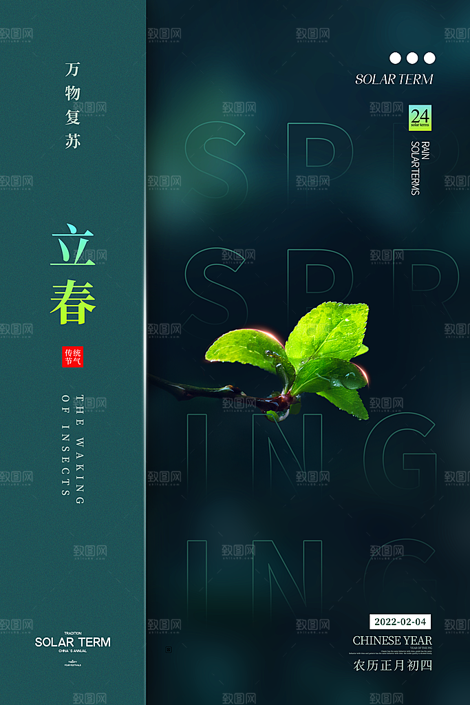 立春节气简约大气海报