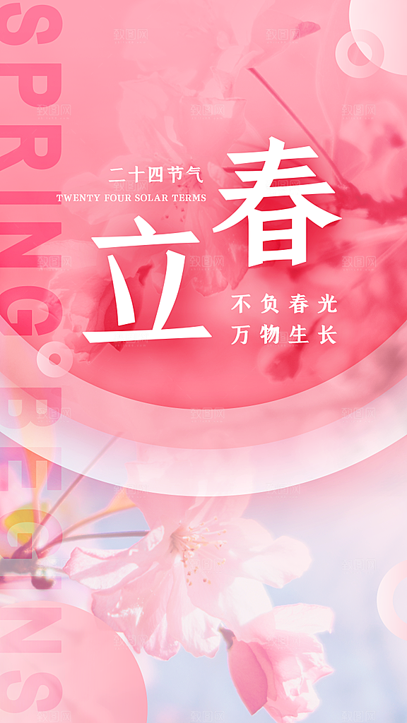 立春节气简约大气海报