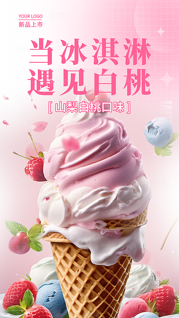 冰淇淋雪糕促销海报