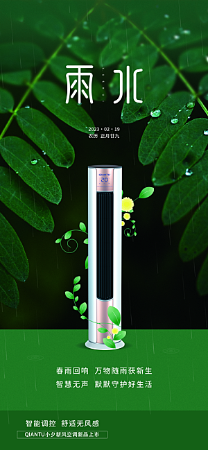 大气传统雨水二十四节气海报