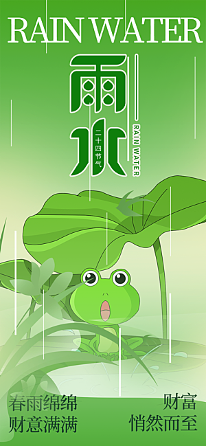 大气传统雨水二十四节气海报