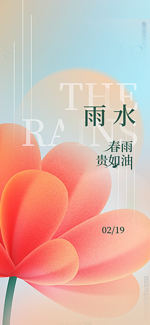 雨水二十四节气海报