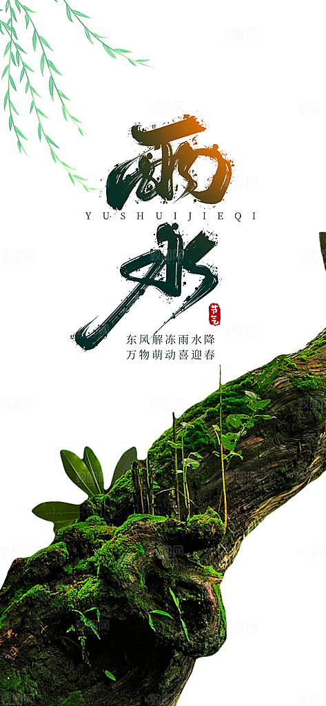 二十四节气雨水海报
