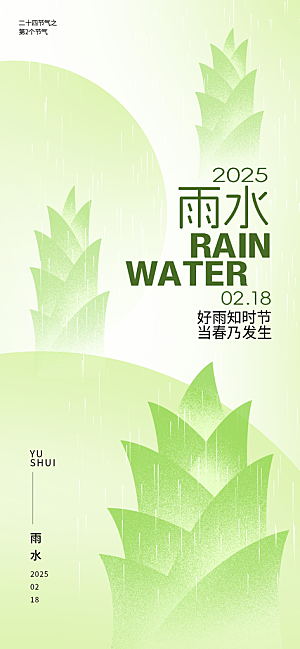 二十四节气雨水海报