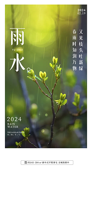 传统雨水二十四节气海报