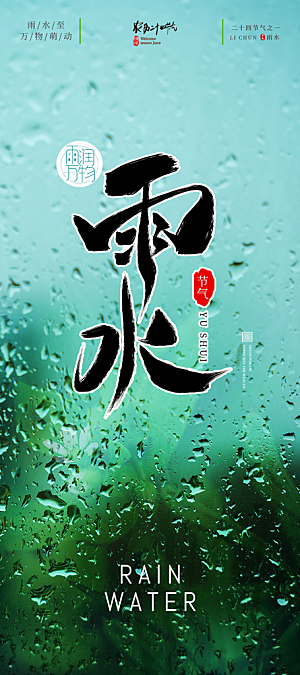 传统雨水二十四节气海报