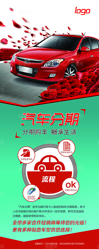 汽车分期购流程展架