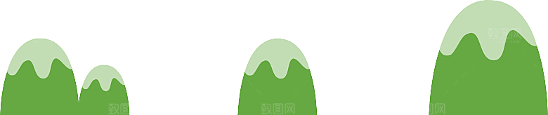 卡通草地草坪花山小草植物树木草原春季素材