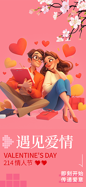 美丽情人节爱情活动海报