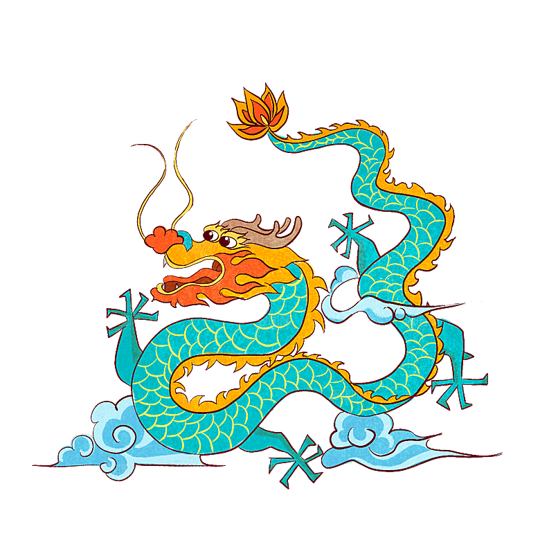 二月二龙抬头中国龙游戏舞龙理发插画元素