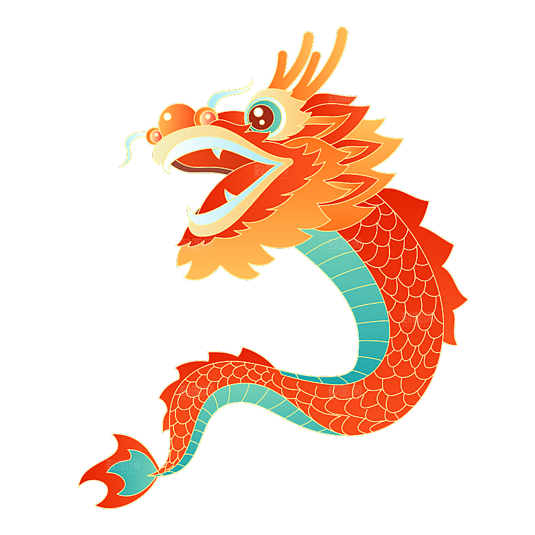 二月二龙抬头中国龙游戏舞龙理发插画元素