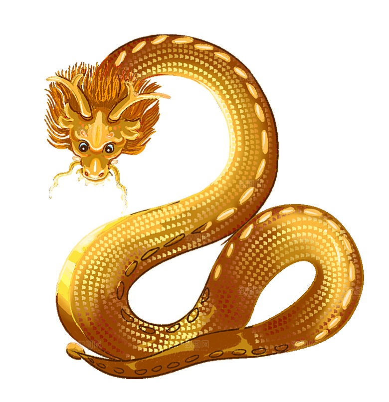 二月二龙抬头中国龙游戏舞龙理发插画元素