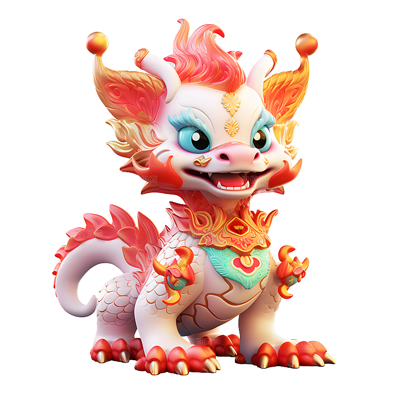 卡通瑞兽神兽吉祥物春节年兽狮子妖兽元素