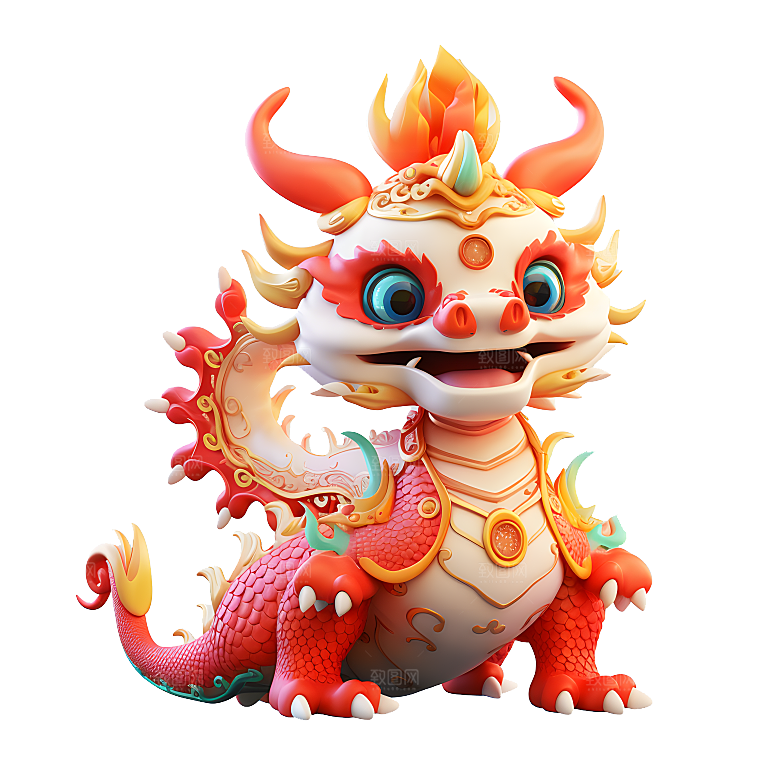 卡通瑞兽神兽吉祥物春节年兽狮子妖兽元素