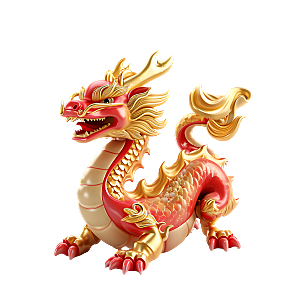中国龙春节龙年龙抬头摆件模型PNG元素