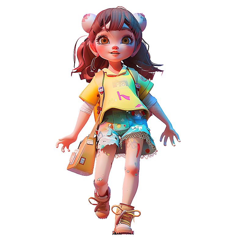 春天青春活泼人物少年少女奔跑孩子学生元素