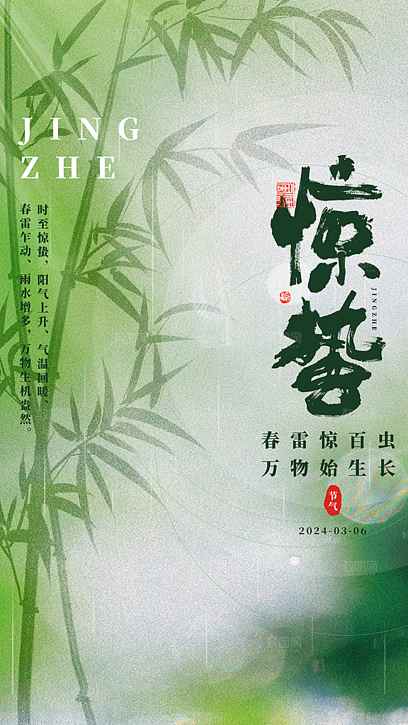传统节气惊蛰海报模版