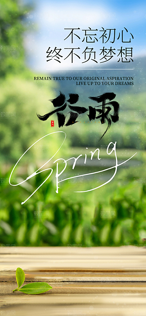 传统二十四节气谷雨宣传活动海报