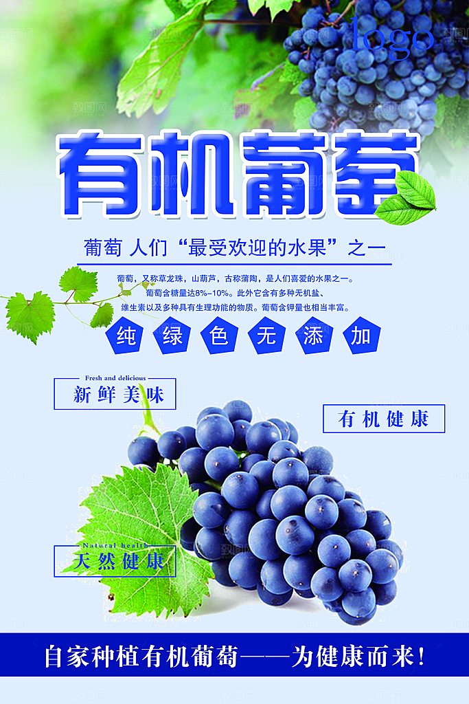 新鲜葡萄活动促销宣传海报