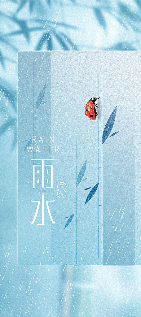 雨水节气传统海报