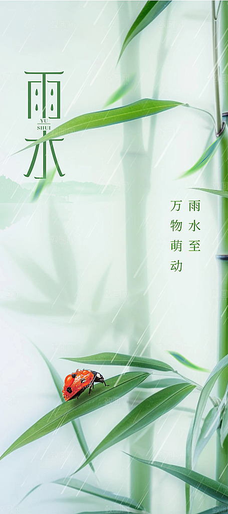 雨水节气传统海报