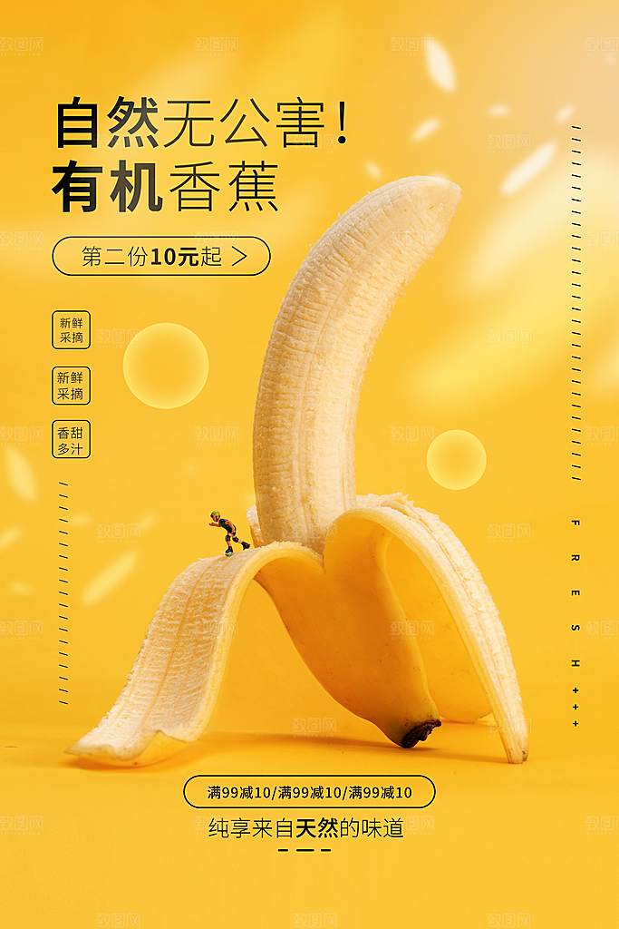 新鲜香蕉活动促销宣传海报
