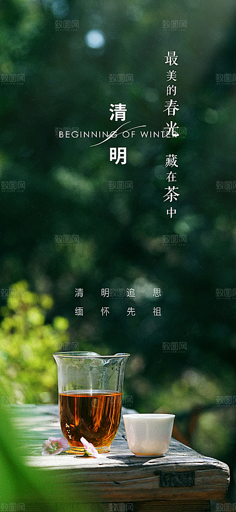 清新节日清明节宣传海报