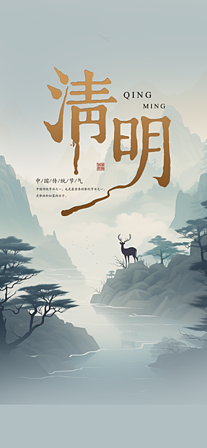 创意清新节日清明节宣传海报