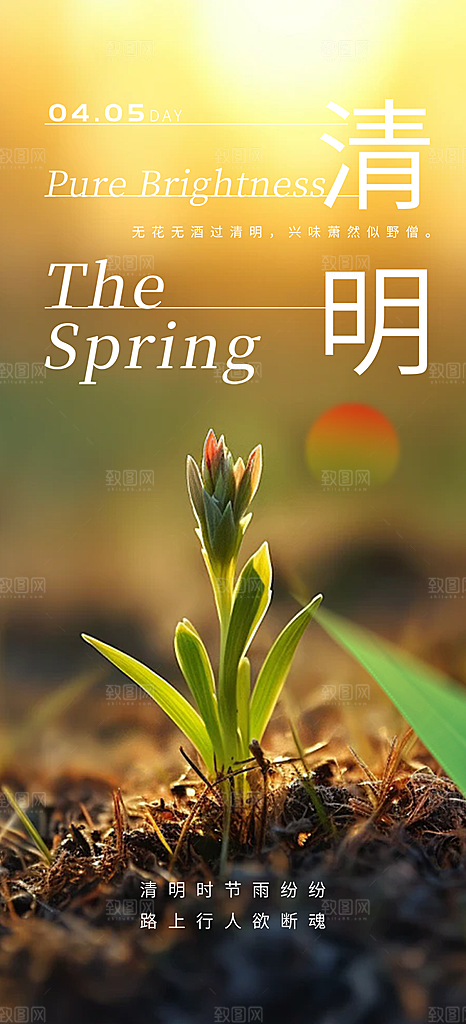 创意清新节日清明节宣传海报