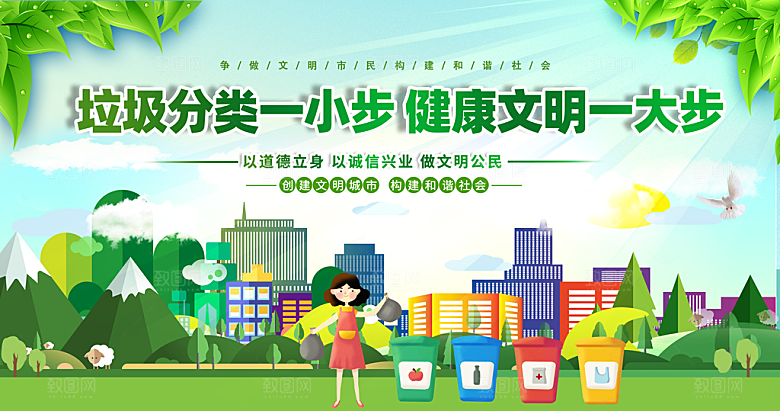 垃圾分类宣传海报展板设计