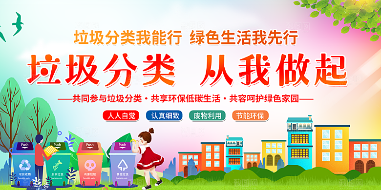 垃圾分类宣传海报展板设计