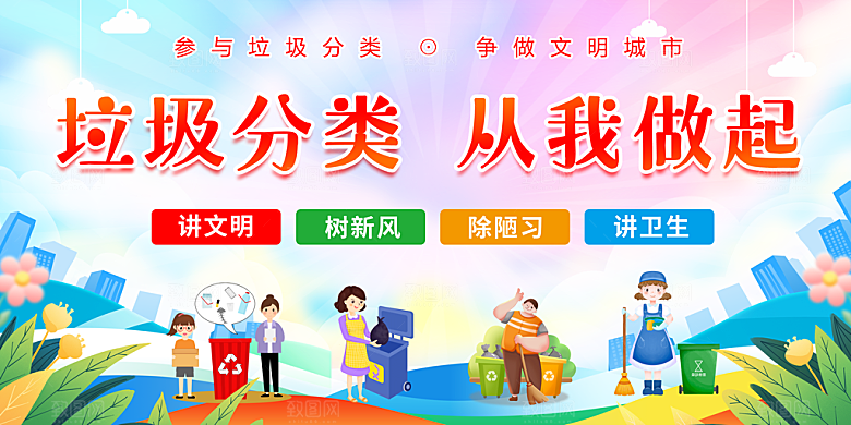 垃圾分类宣传海报展板设计