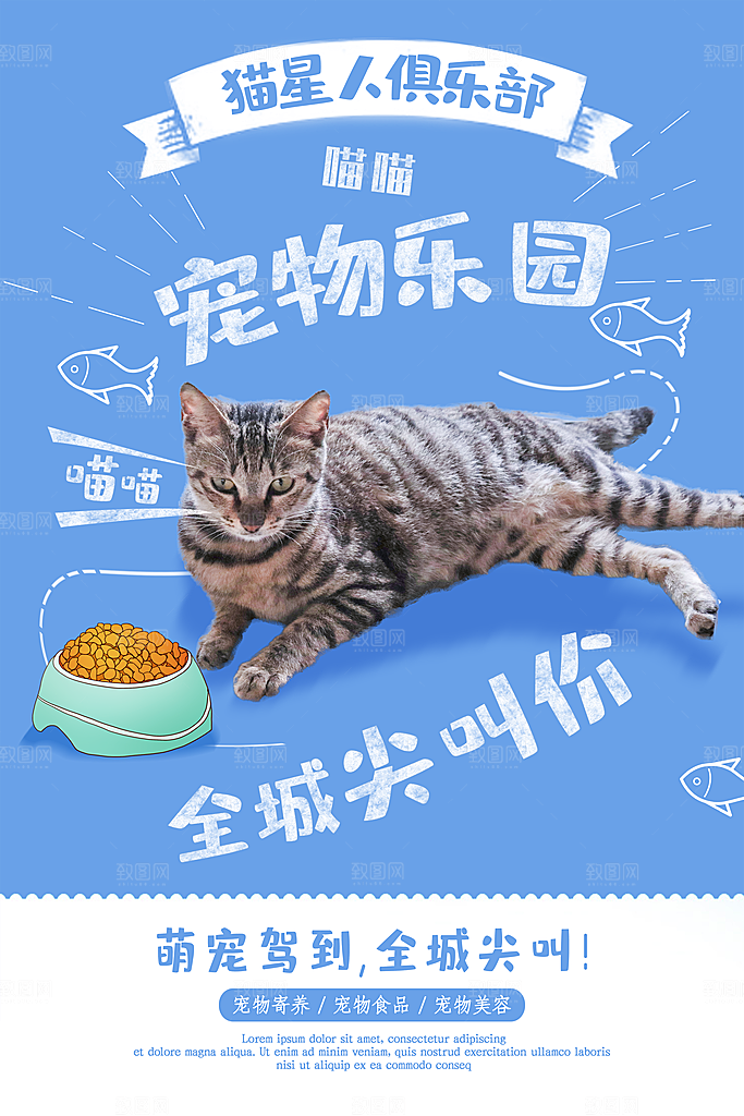 宠物医院宠物美容用品店文明养宠萌宠海报