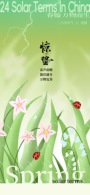 惊蛰节气传统海报