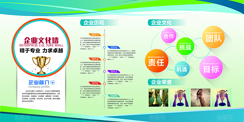 企业文化墙展板设计素材