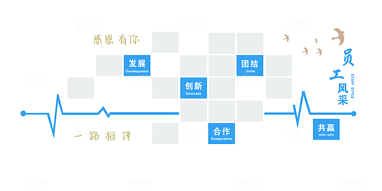 员工风采展板设计素材