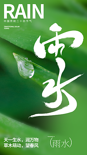 二十四节气雨水海报
