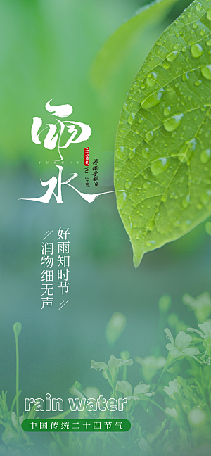 二十四节气雨水海报