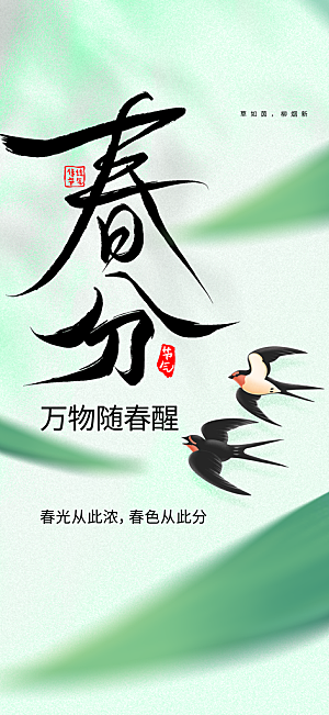 春分节气传统海报