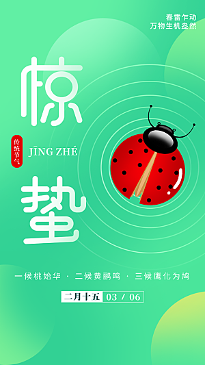 惊蛰二十四节气海报