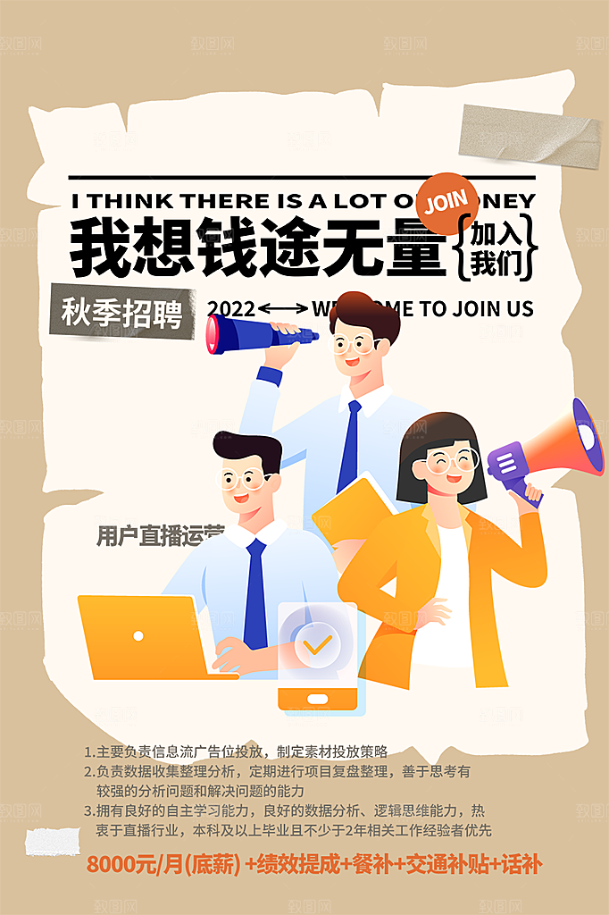 诚聘招聘活动海报