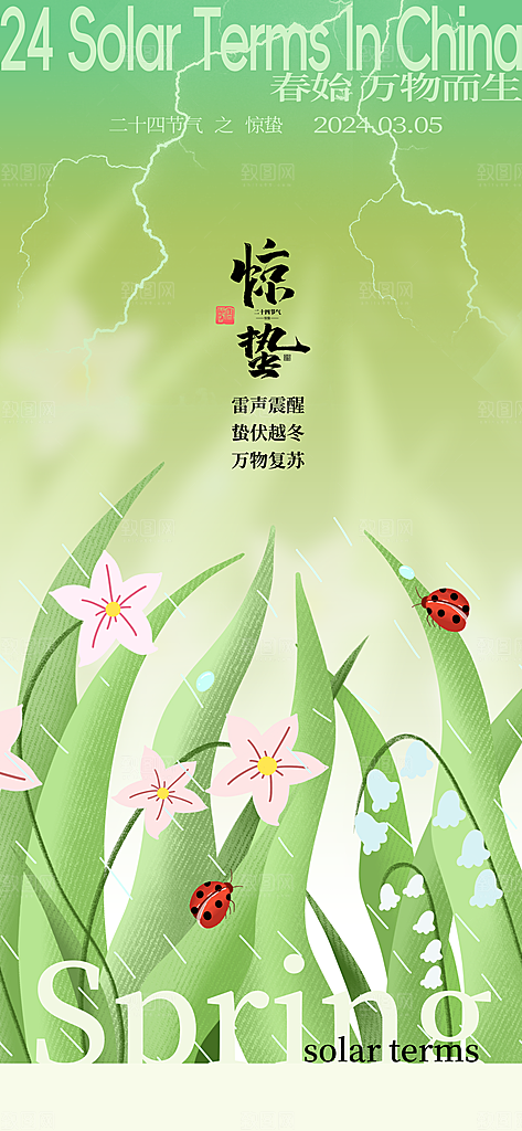 二十四节气惊蛰海报