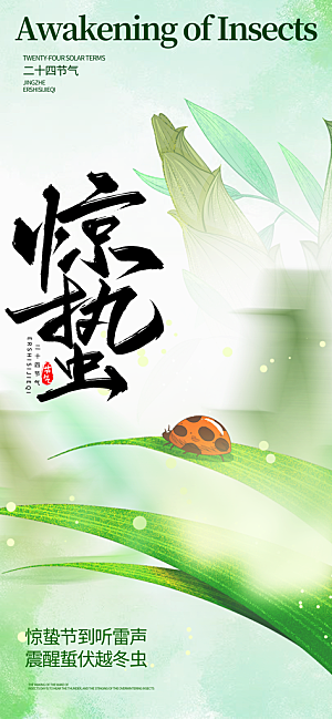 惊蛰二十四节气海报